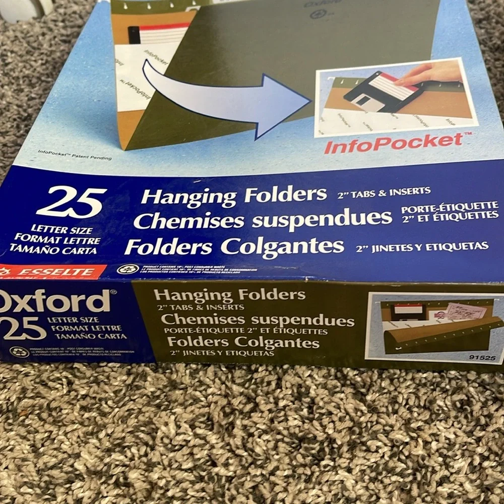 Hanging folders for file and cabinet, random box of 25 new and used
